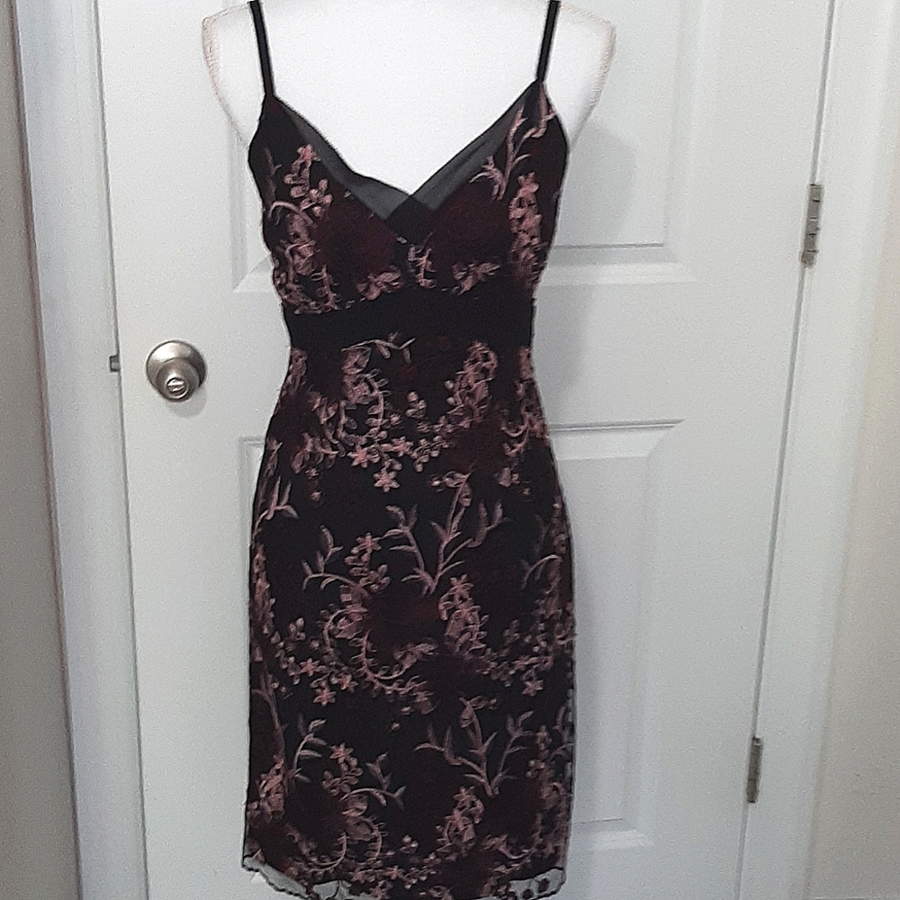 White House Black Market Lace Embroidered Cocktail Dress 0